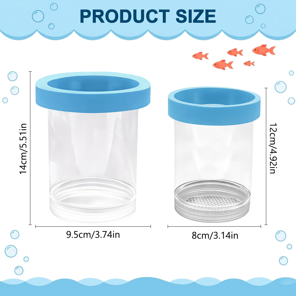 Qpets® Aquarium Fish Breeding Box with Suction Cups, Plastic Floating Breeding Box Double Transparent Deck Isolation Breed Boxes Multifunctional Fishing Hatching Incubator for Betta Guppy Small Fish