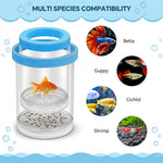 Qpets® Aquarium Fish Breeding Box with Suction Cups, Plastic Floating Breeding Box Double Transparent Deck Isolation Breed Boxes Multifunctional Fishing Hatching Incubator for Betta Guppy Small Fish