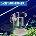 Qpets® Fish Food Feeder, Acrylic Transparent Shrimp Feeding Tube Suction Cup Tank Bowl Small Betta Food Dispenser for Fish Tanks, Shrimp Tanks-Transparent