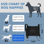 Qpets® Female Dog Diaper Wrap with 3 Pads, Breathable Mesh Female Dogs Diapers Reusable Doggy Diapers Tail-Friendly Design, Quick Release Buckle Adjustable Straps, for Heat Cycle Incontinence Train XL
