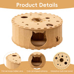Qpets® Generic Pet Cat Tunnel Bed Nest Hideout Tube for Kitten, Hamster, Bunny Indoor Cats, Brown-Khaki