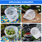 Qpets® Fish Net for Aquarium, Telescopic Fish Net 4-15'' Adjustable,