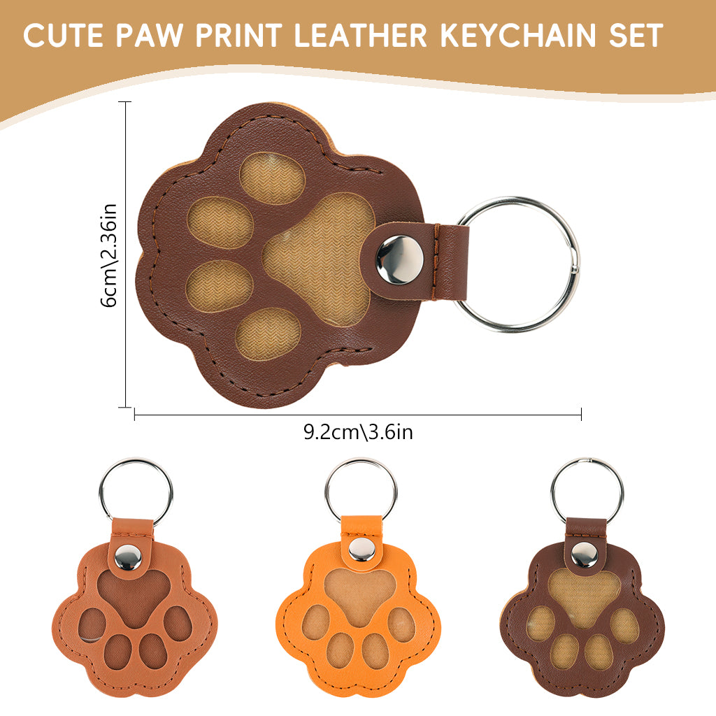 Qpets® 3PCS Pet Hair Storage Keychain, Pet Dog Cat Hair Collector Paw Shaped Fur Keepsake Keychains, Enthusiast Commemorative Gift-Multicolor