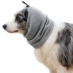 Qpets® Dog Cooling Snood Headwrap Adjustable Breathable Polyester Neck Gaiter, Lightweight Cooling Wrap with Drawstring, Calming Anxiety Ear Cover for Grooming, Travel & Hot Weather Protection-L