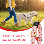 Qpets® Pink Strawberry Dog Collar Sweet Spring Summer Collars with Cute Strawberries Pattern for Female Girl Small Medium Large Dog-Pink-L