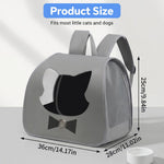 Qpets Foldable Pet Backpack Carrier with Breathable Mesh and Transparent Panels for Cats and Small Dogs