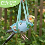 Qpets® Parrot Travel Cage - Escape-Proof Vest Harness | Bird Carrier with Handle Parakeet Travel | Escape-Proof Outdoor Vests for Cockatiel Parakeet Finch Outdoor Indoor Walking Park Garden-Blue-L