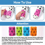 Qpets Paw Print Self-Adhesive Non-Woven Elastic Recovery Bandage Wrap for Cats and Dogs