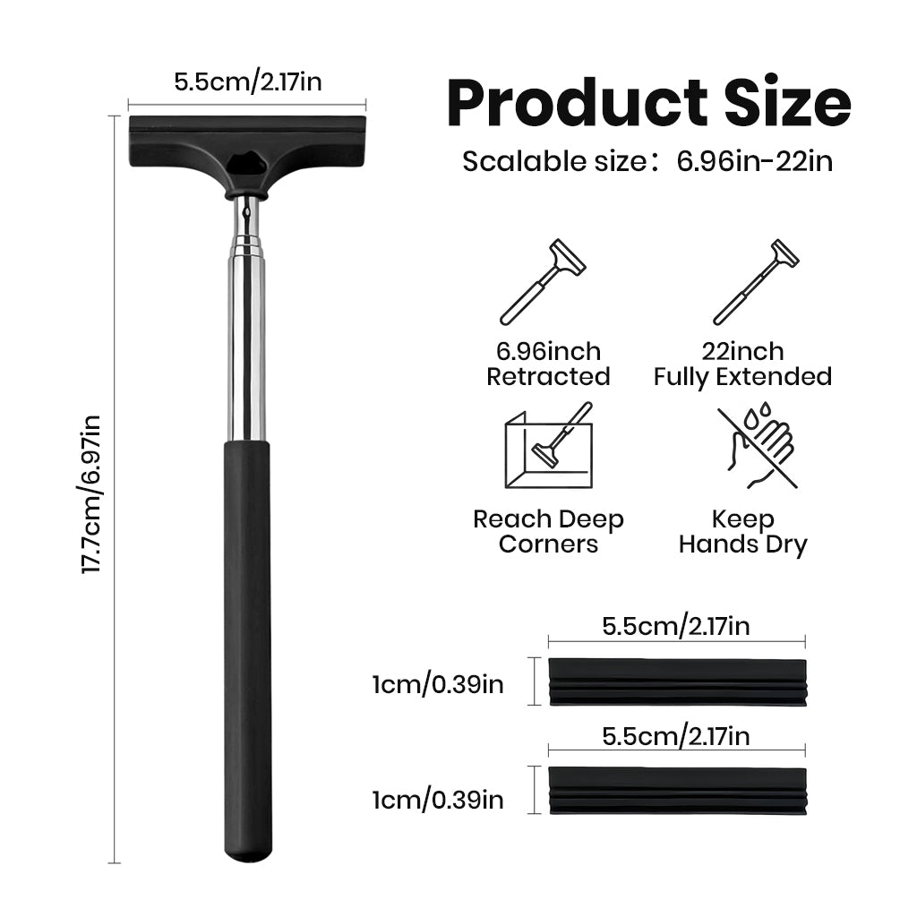 Qpets® Aquarium Algae Scraper Brush Silicone Fish Tank Cleaner with Long Handle for Glass Aquariums and Home Kitchen Cleaning