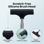 Qpets® Aquarium Algae Scraper Brush Silicone Fish Tank Cleaner with Long Handle for Glass Aquariums and Home Kitchen Cleaning