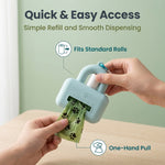 Qpets® Dog Poop Bag Holder,1 PCS Silicone Pet Waste Bag Dispenser with Metal Hook Fits Any Leash for Pet Dog-Blue