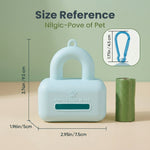 Qpets® Dog Poop Bag Holder,1 PCS Silicone Pet Waste Bag Dispenser with Metal Hook Fits Any Leash for Pet Dog-Blue