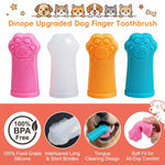 Qpets® Dog Finger Toothbrush Set Silicone Cleaning Finger Teeth Brush with Gum Massage Design for Medium and Large Dogs