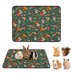 Qpets® 1 Pack Guinea Pig Bedding, Washable Guinea Pig Cage Liner Reusable Guineas Pigs Mat Waterproof Guineas Pigs Bedding for Cage, Super Absorbant Pee Pads for Small Animals-Dark Green