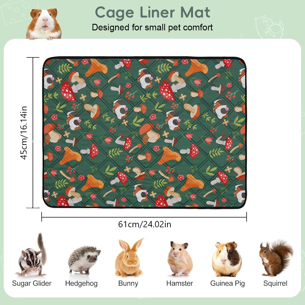 Qpets® 1 Pack Guinea Pig Bedding, Washable Guinea Pig Cage Liner Reusable Guineas Pigs Mat Waterproof Guineas Pigs Bedding for Cage, Super Absorbant Pee Pads for Small Animals-Dark Green