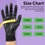 Qpets® Pet Grooming Bathing Gloves with Silicone Nubs, Deshedding & Massage Rubber Mitts Stretchy Pet Brush Gloves for Dogs & Cats, Bath Cleaning, Shedding Control, Fur Removal & Grooming
