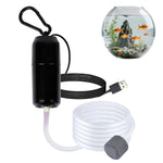 Qpets® Single USB Air Pump for Aquarium Quiet Mini Oxygen Pump Portable USB Powered Aerator for Nano Fish Tanks Shrimp Tanks and Outdoor Transport