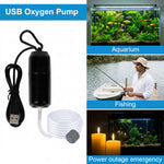 Qpets® Single USB Air Pump for Aquarium Quiet Mini Oxygen Pump Portable USB Powered Aerator for Nano Fish Tanks Shrimp Tanks and Outdoor Transport