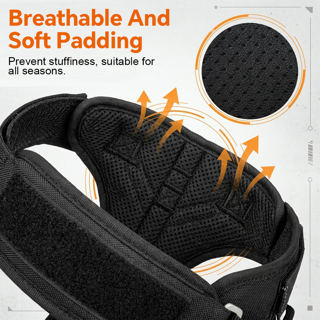 Qpets® Dog Harness with Molle System Adjustable Reflective No Pull Vest for Walking Hiking Training
