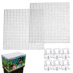 Qpets® Aquarium Lid Hood Fish Tank Cover Plastic Grid Panel with Clips for Terrarium and Aquarium Use