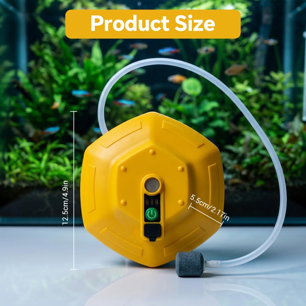 Qpets Floating Live Bait Aerator with 2000mAh Rechargeable Battery, IPX7 Waterproof Design