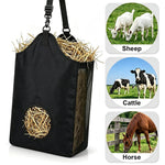 Qpets Slow Feed Hay Bag Hanging Feeder with Adjustable Strap and 600D Oxford Fabric