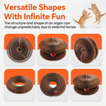 Qpets Kitty Curls Cat Scratcher Board with Track Ball and Flexible Accordion Design for Indoor Cats