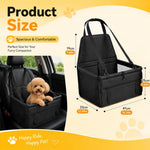 Qpets Foldable Dog Car Booster Seat with Mesh Sides, Safety Leash and Washable Oxford Fabric