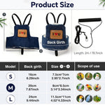 Qpets Bird Flight Harness with Leash, M, 20cm Back Girth, Denim Vest for Medium Parrots