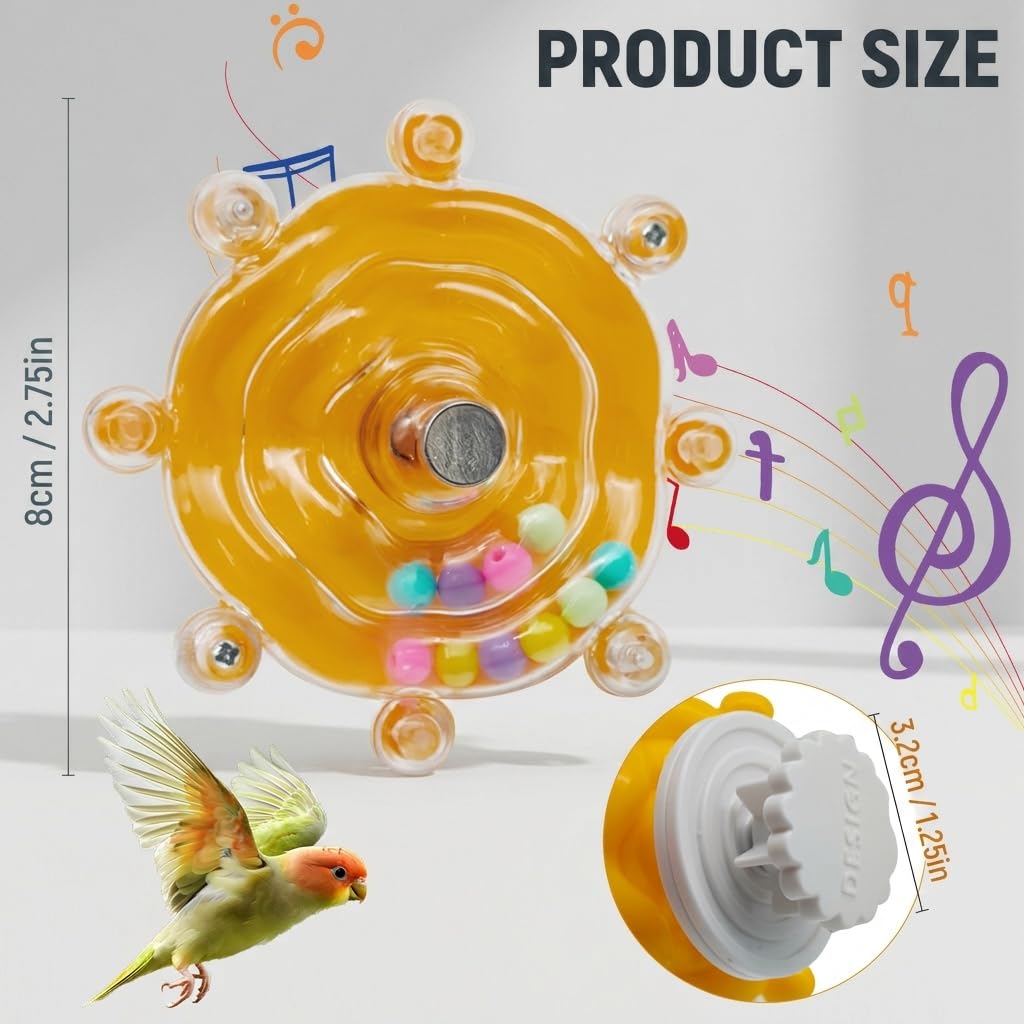 Qpets Bird Foraging Spin Wheel with Smooth Rotation for Parakeets, Cockatiels and Conures
