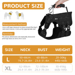 Qpets® Tactical Dog Harness for Medium Sized Dog Vest Harness with Pocket Outdoor Dog Harness with D Ring & Lifting Handle Breathable Oxford Cloth Quick Release Dog Harness, 20-30kg