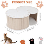 Qpets® Cat Hideaway Tunnel House Cat Tunnel Semi-Closure Scratcher Roofed House DIY Assembly Felt Hiding Game