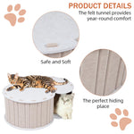 Qpets® Cat Hideaway Tunnel House Cat Tunnel Semi-Closure Scratcher Roofed House DIY Assembly Felt Hiding Game