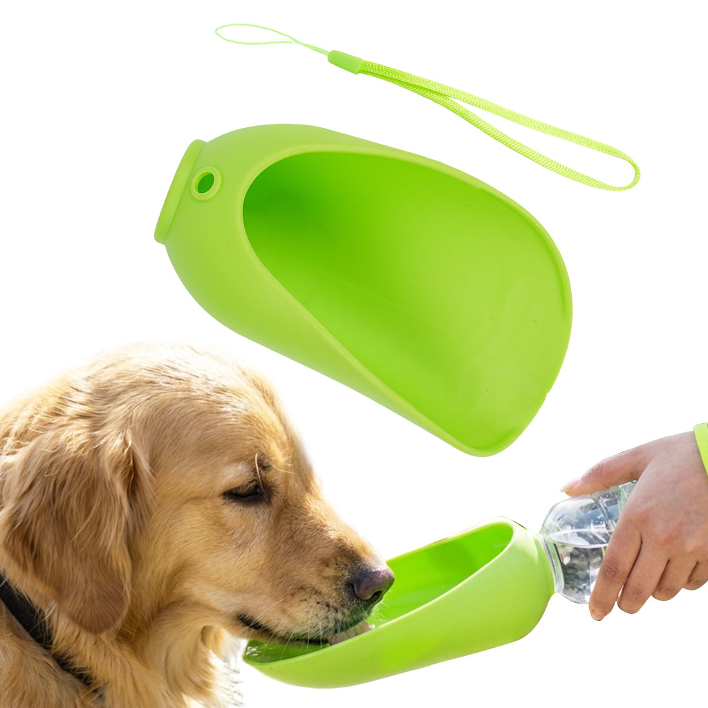Qpets Foldable Pet Water Bottle with Silicone Cup