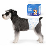 Qpets Male Dog Diaper Wraps, 12 Pack, Absorbent, Breathable Leak Protection, Size L