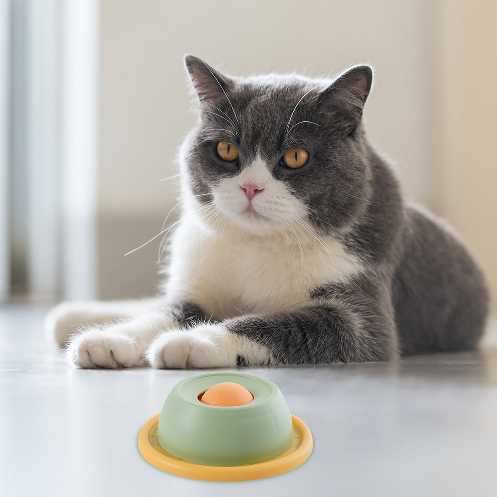 Qpets® Cat Treats Slow Feeder Licking Pad Food Grade Safe Cat Snack Dispensing Plate Detachable Treats Licking Dispenser Plate Easy to Clean