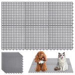 Qpets® 6Pcs Pet Cage Mat for Dog/Cat/Rabbit, Plastic Pet Flooring Mat Cat Cage Mats Dog Litter Catcher Pads, Waterproof Non-Slip Floor Mats for Cats Dogs Bunny Easy to Clean Cage Pads (1Pcs 30*30CM)