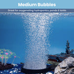 Qpets Aquarium Air Stone Diffuser with Fine Bubbles, 12cm Ceramic Disc and 3 Suction Cups