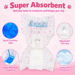 Qpets 10 Pack Single-Use Female Dog Diapers, XL, with Absorbent and Breathable Design