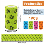 Qpets Self-Adhesive Non-Woven Elastic Pet Recovery Wraps with Paw Print for Cats and Dogs