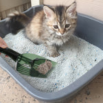 Qpets® Cat Litter Scoop, Plastic Cat Litter Scoop Retractable Push Shovel Design Cat Litter Scoop Sieve Cat Litter Cleaning Scoop