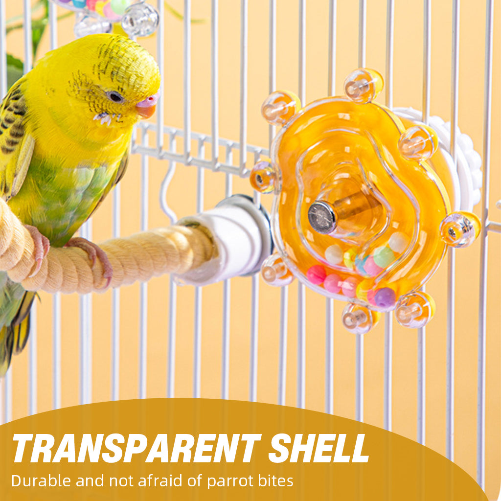 Qpets Bird Foraging Spin Wheel with Smooth Rotation for Parakeets, Cockatiels and Conures