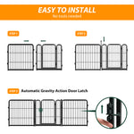 Qpets® Metal Dog Playpen Free Assembly Indoor Pet Fence with Door Playpen for Dog Cat Playpen Indoor DIY Fence Foldable Pet Playpen for Dog, Cat, Includes 7 Wire Panels, 1 Door, 9 Connecting Rods