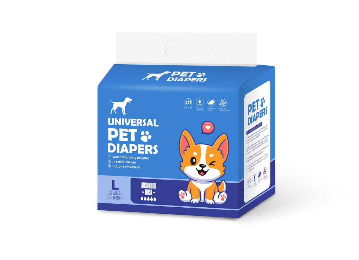 Qpets Male Dog Diaper Wraps, 12 Pack, Absorbent, Breathable Leak Protection, Size L