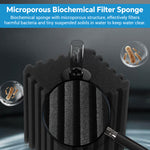 Qpets Aquarium Sponge Filter with Quiet Operation, Ceramic Bio Media for Betta, Shrimp and Fry Tanks