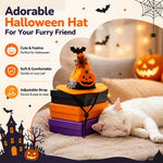 Qpets Adjustable Halloween Witch Hat for Cats and Small Dogs with Soft Cloth and Lace Details