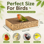 Qpets Bird Chew Toy and Resting Perch Platform for Small Birds, Natural Cardboard Material