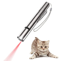 Qpets Cat Chasing Toy, USB Laser Pointer for Chasing Interactive Cat Toy 3 in 1 Laser Pen Checking Cat Skin/White Light Illumination/5 Patterns(Pls Charge Before Use)