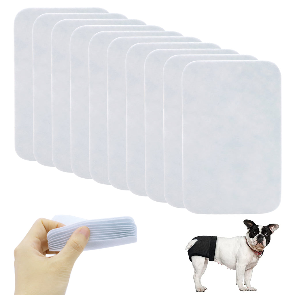 10pcs Replacement Absorption Cotton Pads for Female Dog Diaper Breathable Comfort Cotton Pad for Cocker Spaniel, French Bulldog, Shepherd, Golden Retriver, Size L, 13 * 13 * 2cm