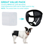 10pcs Replacement Absorption Cotton Pads for Female Dog Diaper Breathable Comfort Cotton Pad for Cocker Spaniel, French Bulldog, Shepherd, Golden Retriver, Size L, 13 * 13 * 2cm